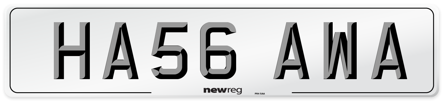 HA56 AWA Number Plate from New Reg